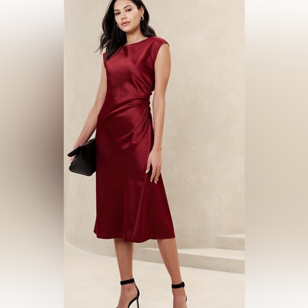 Elegant Red Satin Dress